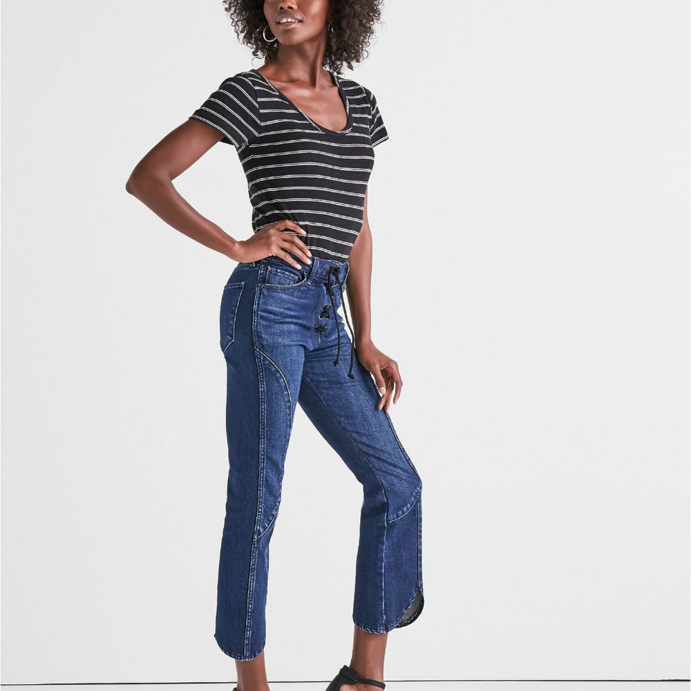 Lucky Brand Lace-Up Crop Flare Jeans – Size 25 NWOT